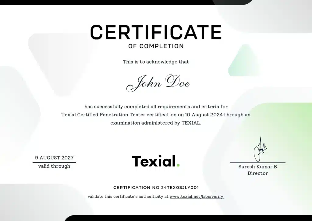 Texial Certified Penetration Tester Certification